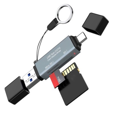 Cyberguys USB 3.0 SD Card Reader, Dual USB-C & USB-A Connector, 5Gbps High-Sp...