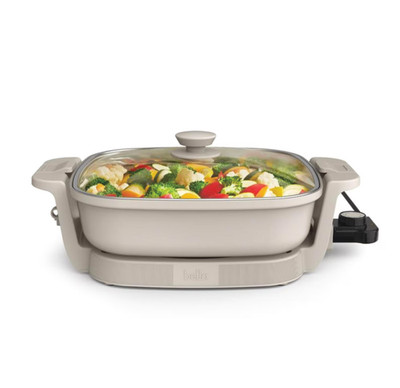 Bella Make & Take Electric Skillet Fits-anywhere  EverGood  Ceramic - Oatmilk