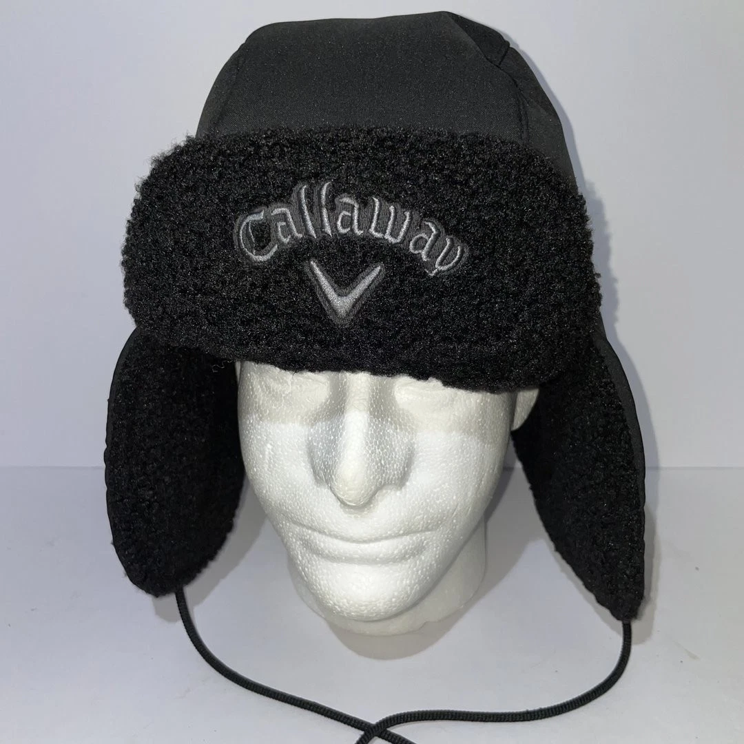 Callaway Fleece Black Trapper Hat Size L