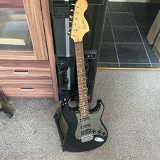 Fender Squire Stratocaster Electric Guitar Black, Right-Handed