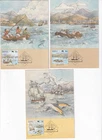 AUSTRALIA MAXICARDS. FIRST FLEET 3 SETS OF 3 AS REC'D SEE SCAN & DESC. FREE POST