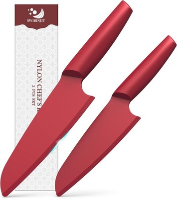 Nylon Knife Set for Nonstick Pans Safe 2 Piece 11 and 9 Inch Food Cutting