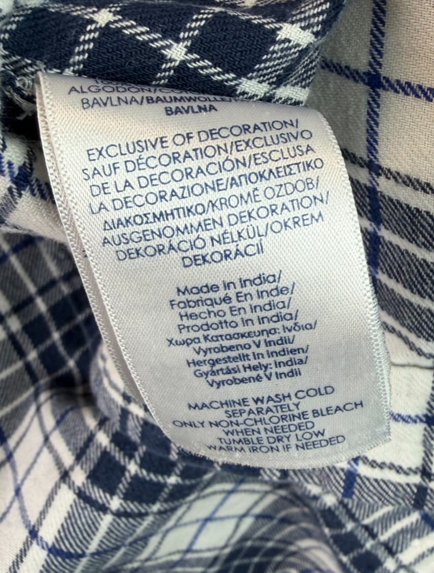 Chaps Performance Blue Plaid Button Down Flannel … - image 4