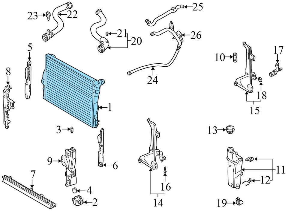 1998-2000 BMW 323I - Radiator 9071518 - Image 4 of 4