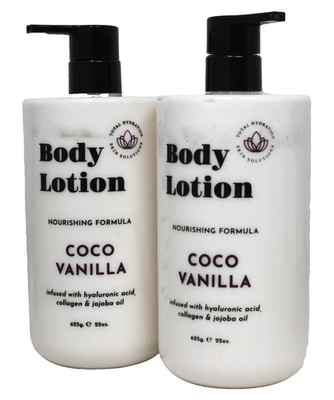 x2 Coco Vanilla Home & Body Lotion Hyaluronic Acid Collagen & Jojoba Oil Coconut