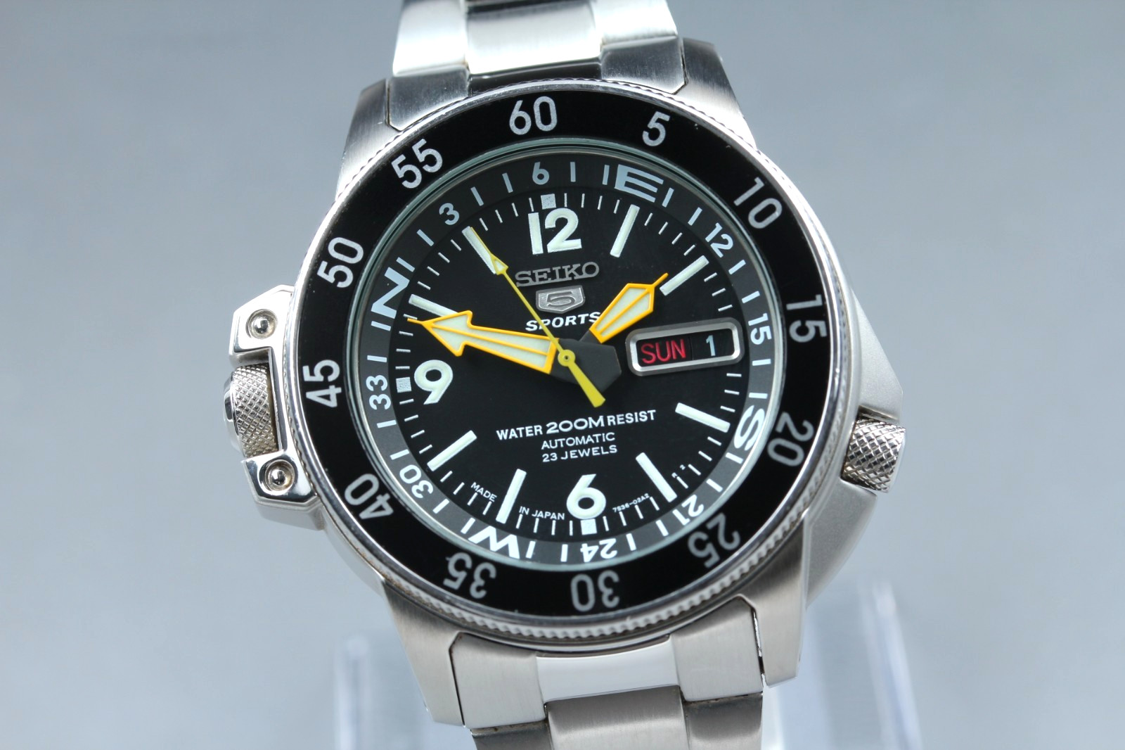 [N MINT] SEIKO 5 Sports 7S36-01E0 Divers Day/Date Automatic Men's Watch JAPAN image 3