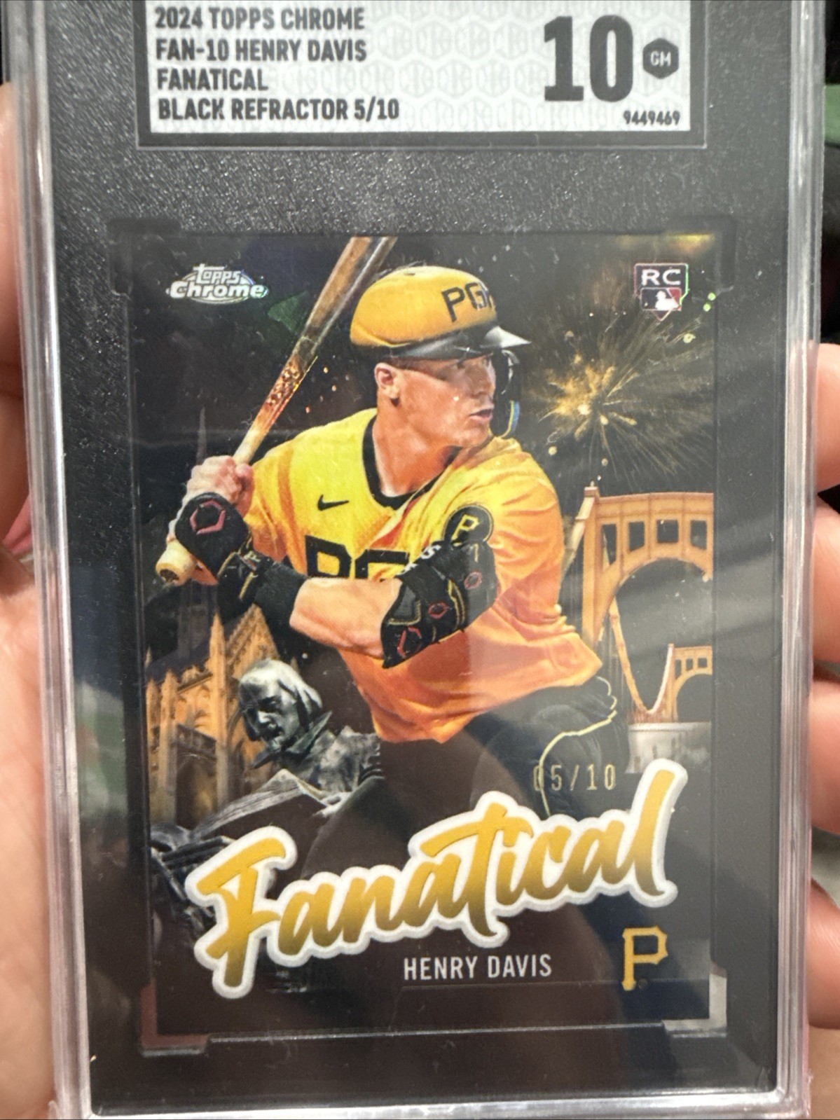 2024 Topps Chrome - Fanatical Henry Davis #FAN-10 Orange Refractor /25 (RC)