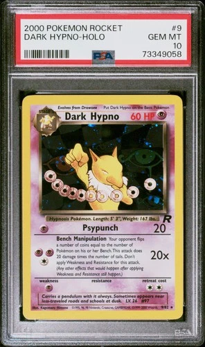 Pokemon Dark Hypno Holo Team Rocket Unlimited 9 PSA 10 Gem Mint