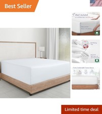 Sustainable Luxury - White Fitted King Sheet, Soft 100 Cotton Sateen, OEKO-TEX