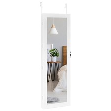 Costway Home Bedroom Wall Door Mounted Jewelry Cabinet w/ Mirror Lockable