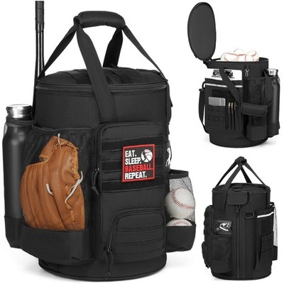 SunForMorning Baseball Bucket Bag Coaching Standard, Black 