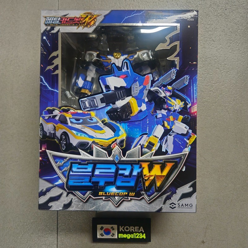 Metal Cardbot W BLUECOP W Transforming Patrol Car Robot Korean Toy