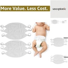 Babies 3-Pack Soft Cotton Baby Binder Belly Button Protector - White - One Size