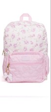 LoveShackFancy x yoobi Pink Floral Girls Backpack Bow Charm Front sterling dusk