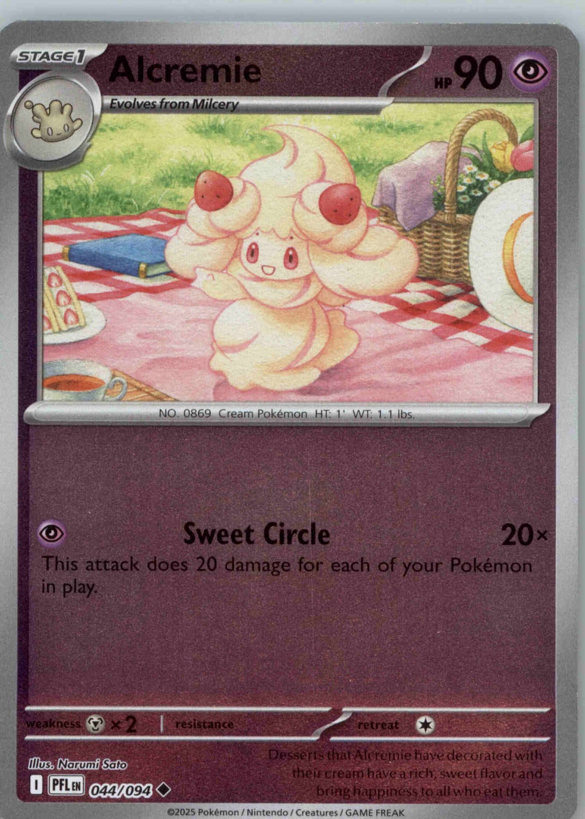Alcremie 044/094 Reverse Holo Uncommon ME02: Phantasmal Flames NM