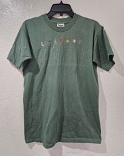 Vintage 90s Embroidered Austin TX Stitched T Shirt Green Size L Made In USA