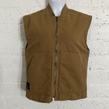 Zara Kids Utility Vest 11-12 CM 152 Brown Full Zip Sleeveless Worker Waistcoat