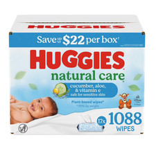 Huggies Natural Care Baby Wipes, Cucumber and Green Tea, 17 pk., 1088 Wipes