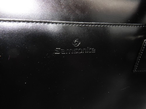 SAMSONITE Black Leather Briefcase Laptop Bag Case Tote NICE - Bild 3 von 10
