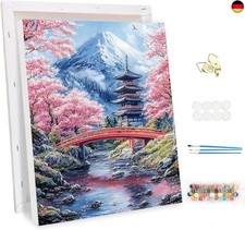 MEIYUDA Malen Nach Zahlen Erwachsene mit Rahmen Landschaft, DIY Blumen