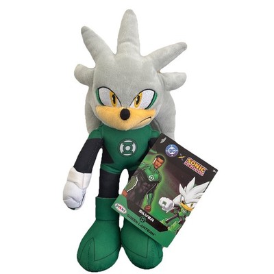 New Sonic the Hedgehog x DC Comics Silver Green Lantern 9'' Plush Jakks Pacific