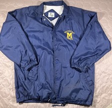 Vintage University of Michigan Wolverines Windbreaker Jacket Size M Blue