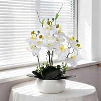 KüNstliche Orchideen Orchidee Topf-WeißE Seidenblumen Dekoration Zimmer