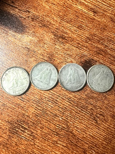 1960s Canada 10 Cent .800 Silver - 4