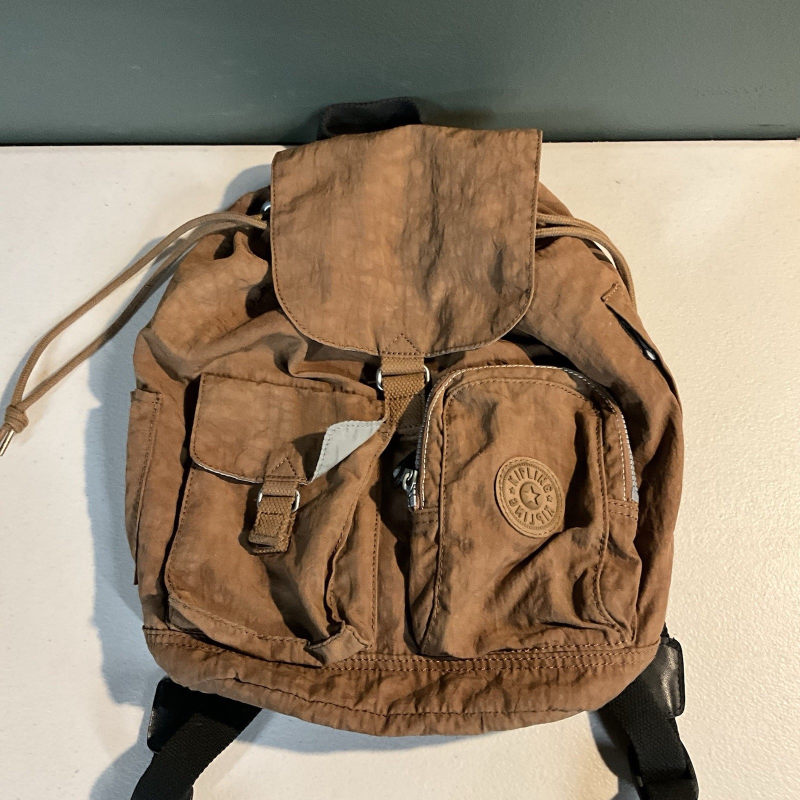 Kipling Lovebug Mini Backpack Brown Black Drawstr… - image 2