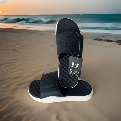 Under Armour Men's Size 10 Ignite Pro 8 Adjustable Slide Sandals. Black. NWT