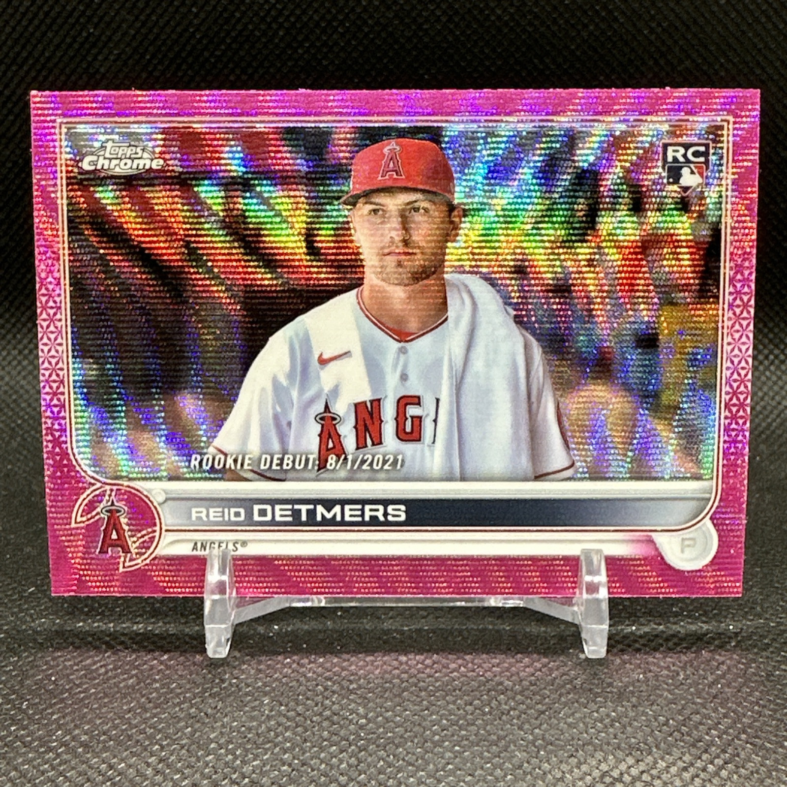 Reid Detmers 2022 Topps Chrome Update Pink Wave Refractor Rookie LA Angels USC90
