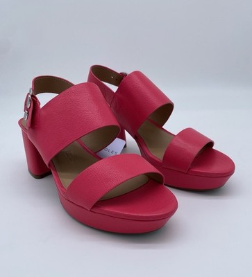 Aerosoles Camera Platform Sandals Virtual Pink Leather Size 9M New Without Box