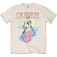 Queen T Shirt Mistress Band Logo Vintage Nue Offiziell Herren Beige