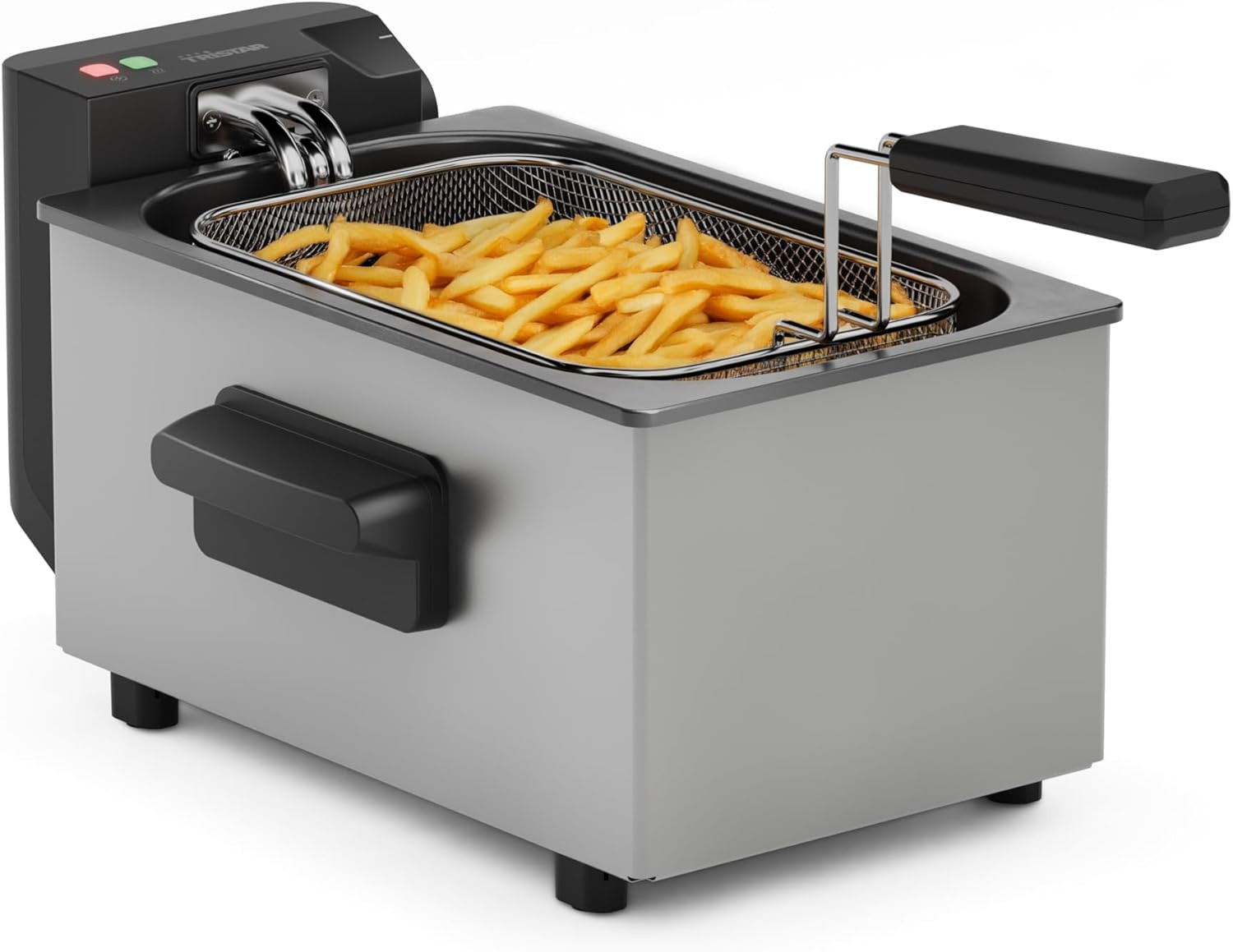 Friggitrice Compatta 3 Litri Inox - Fritture Veloci e Pulite 190°C