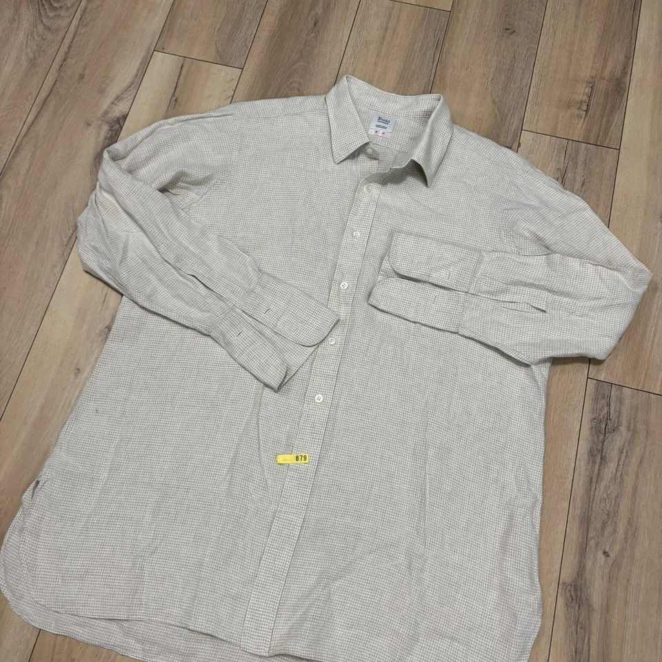 Budd Makers Shirt Mens XXL LINEN Long Sleeve Woven Wedding French Cuffs Preppy - Image 4 of 4