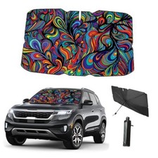 Windshield Sun Shade Umbrella for Car Foldable Umbrella Front Window Abstract