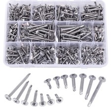 400PCS Self Tapping Screws for Metal - 410 Stainless Steel Sheet Metal...