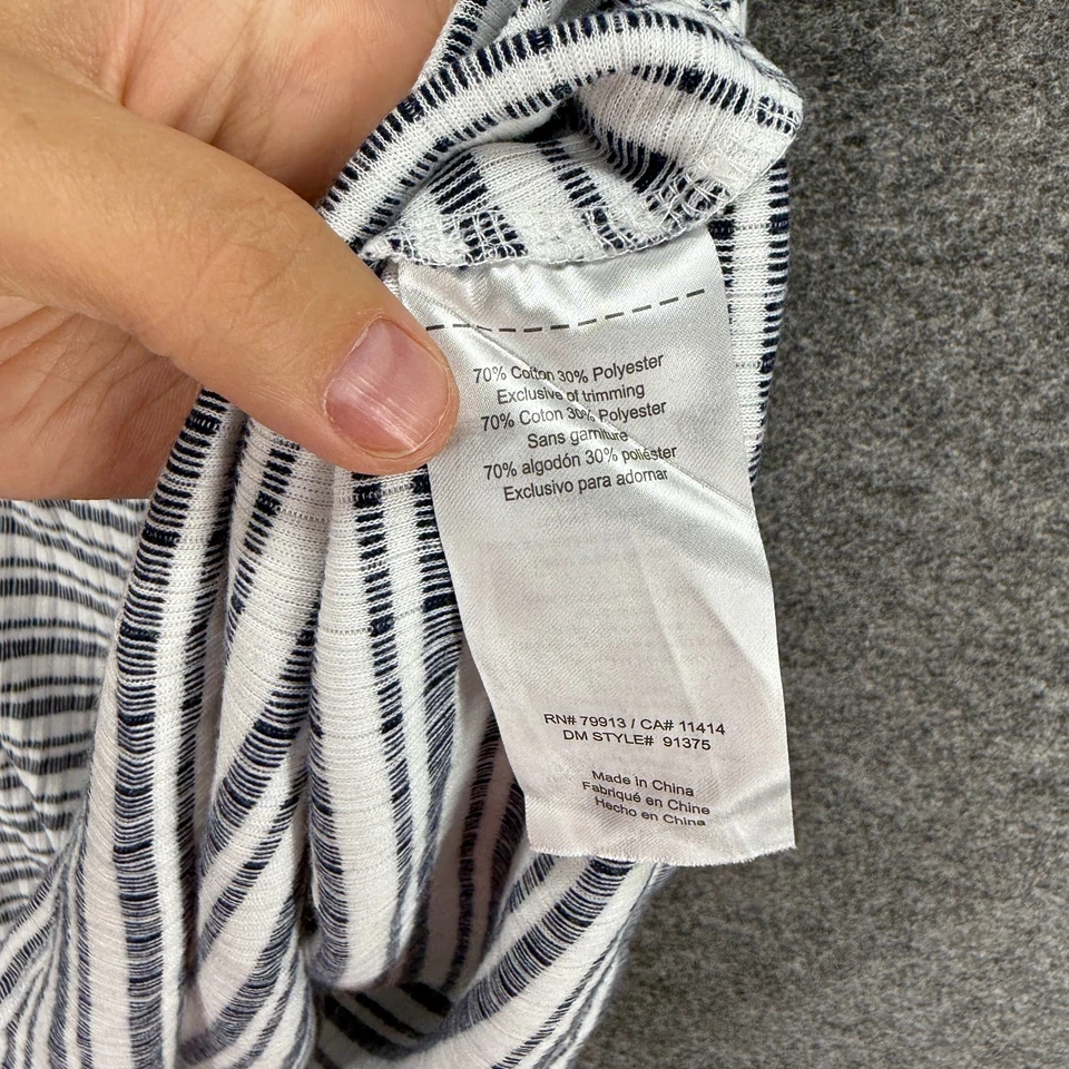 Vestido Jessica Simpson Mujer M Medio Gris Rayas Funda Midi Sin Mangas Algodón Foto 4 de 4