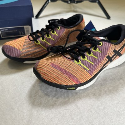 ASICS FuzeX KNIT Women s Size 7 Coral Black Yellow T879N-0690