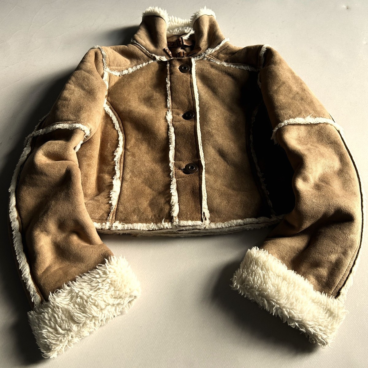 ジャケット・アウター Japanese archive fur leather jacket 00s Very Rare VTG Japanese Streetwear 2000s Y2K Cropped Leather Fur