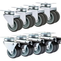 MöBelrollen 50Mm Set Schwerlastrollen Mit Bremse Lenkrollen Doppelrollen