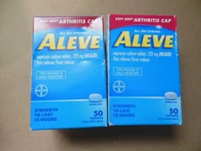 (2)Aleve Caplet Soft Arthritis Cap Naproxen Sodium Pain Relief 100 Ct exp 8/2026