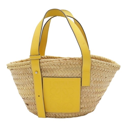 LOEWE Basket Bag, Small Handbag, Palm Leaf Leather, Natural Yellow GZl1lxm2