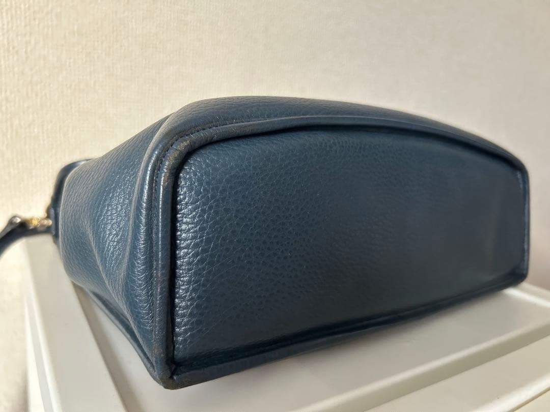 Auth Christian Dior Bag Flap Handbag Vintage Navy Leather Crossbody Women's thumbnail 8