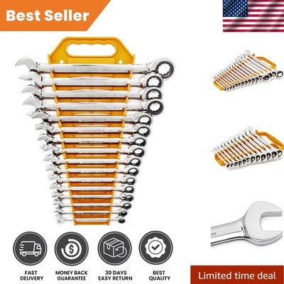 Compact and Efficient 16-Piece Ratcheting Wrench Set | Polished Finish Included