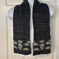 Skullhead Scarf, Gray, Boys, 50 Long, 6.5 Wide