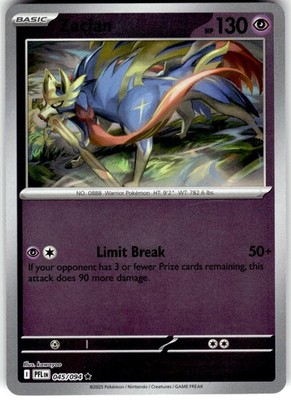 Zacian 045/094 Rare Phantasmal Flames Pokemon Reverse Holo Near Mint