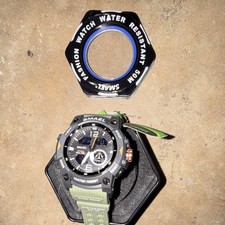 Tactical Military Dual Time Sport Watch 50MWater Resistant Analog Digital Green