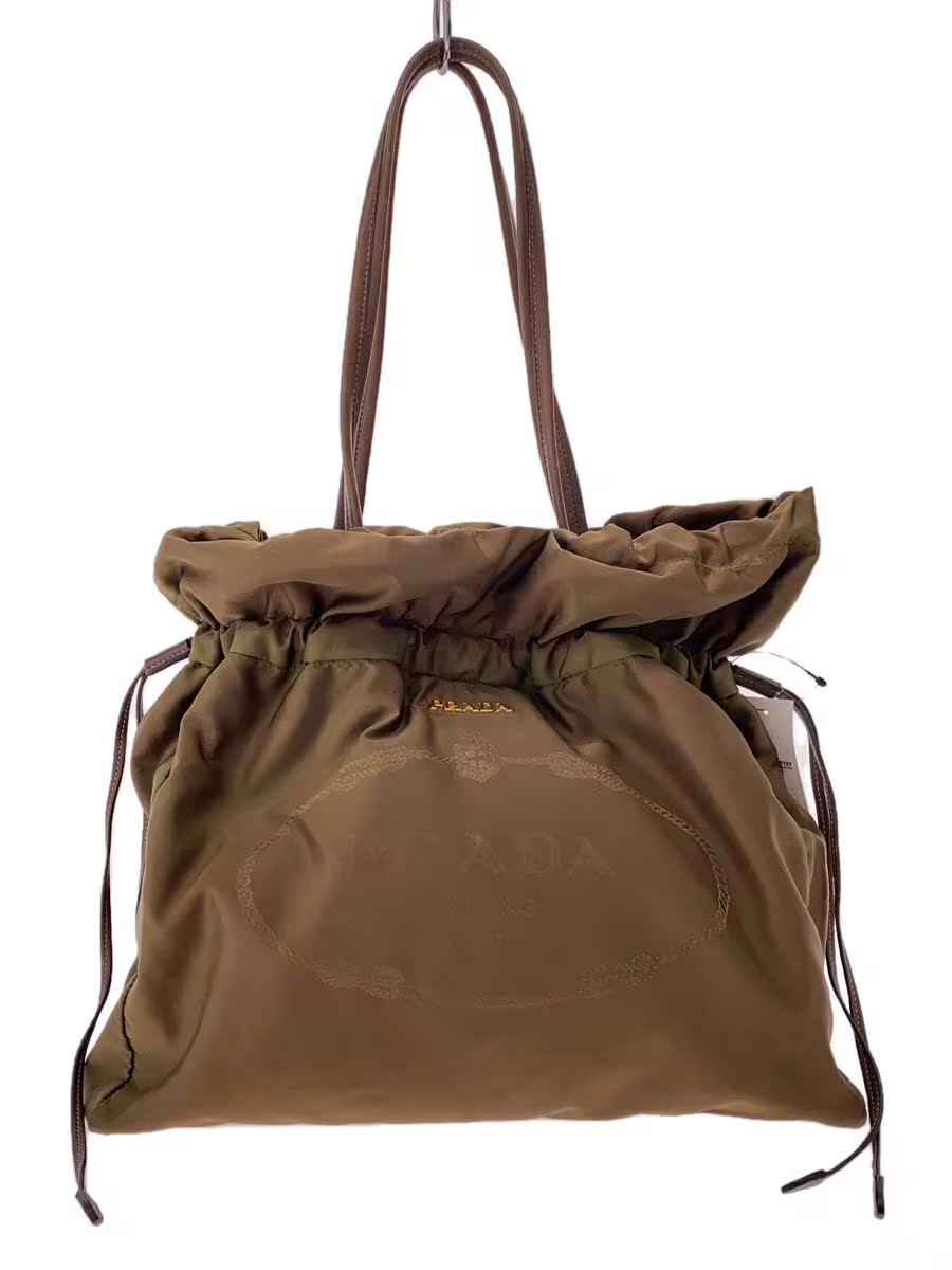 PRADA Handbag Nylon Green Solid Authentic Rare Ex… - image 1