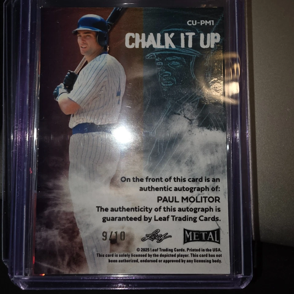 2025 LEAF METAL "CHALK IT UP" CRK ICE #CU-PM1 PAUL MOLITOR AUTO -MILWAUKEE - Image 2 of 4